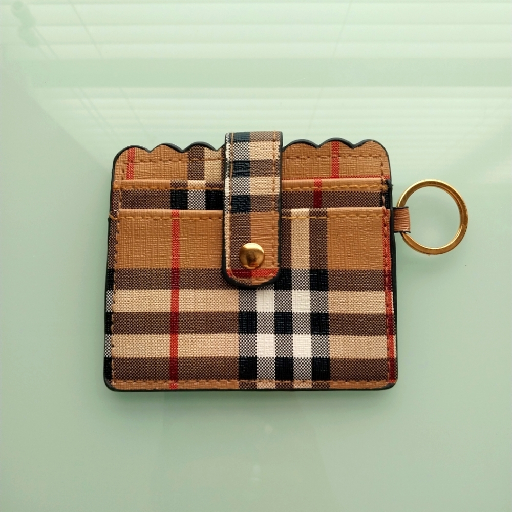 Cute Plaid Key Chain / Card Holder
